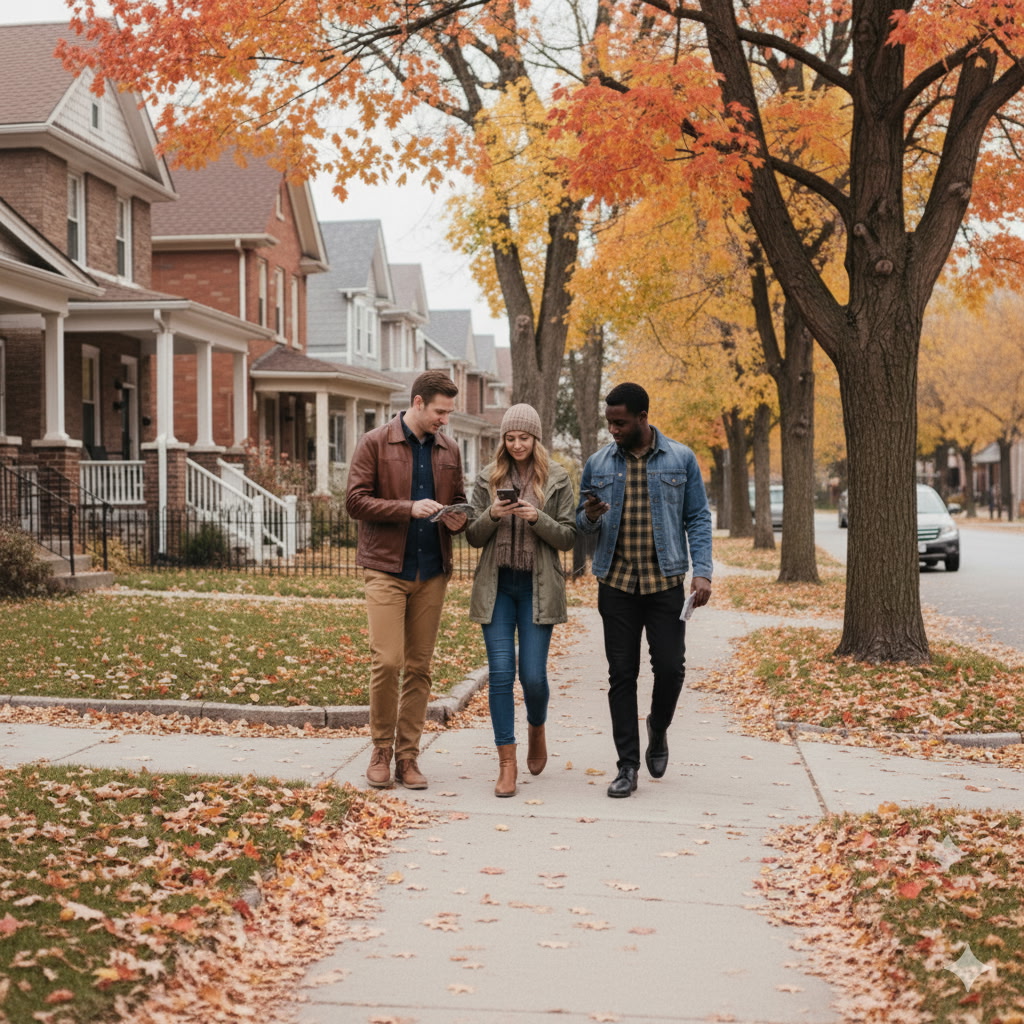 Volunteer using VoteCast2Go app while canvassing